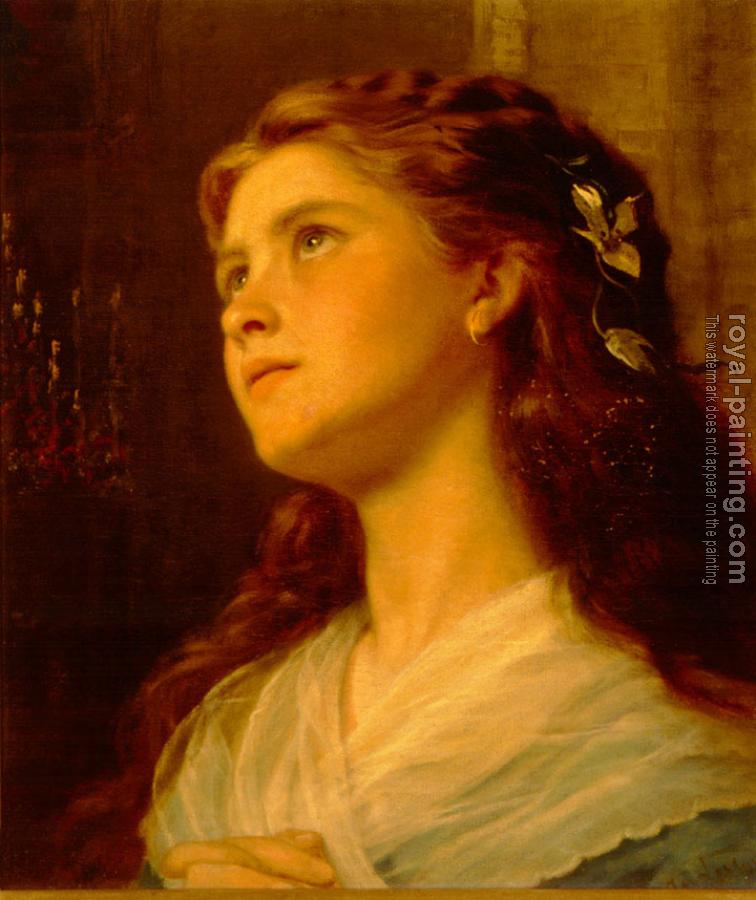 Sophie Gengembre Anderson : Portrait of a Young Girl